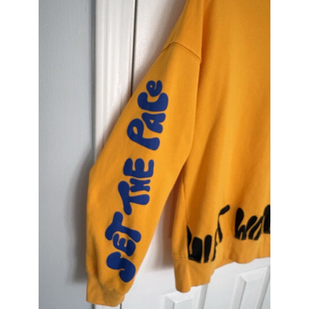 Zara Sweatshirt Studio Mess What Wow Pop Art Evil Eye Men's Small Yellow - Picture 12 of 14